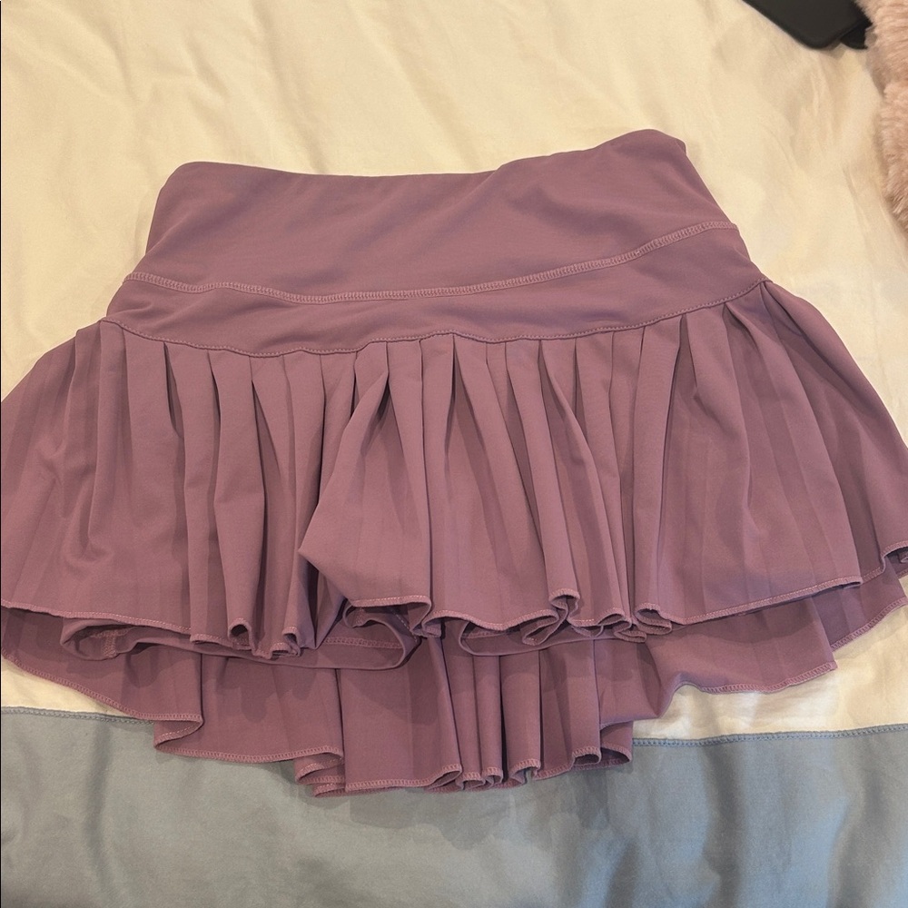 Purple Pleated Gold hinge Skirt